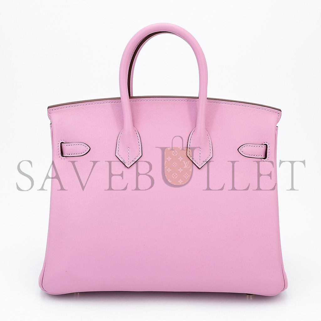 H**mes master birkin 25 swift leather mallow purple gold buckle 10125717 (25*20*13cm)